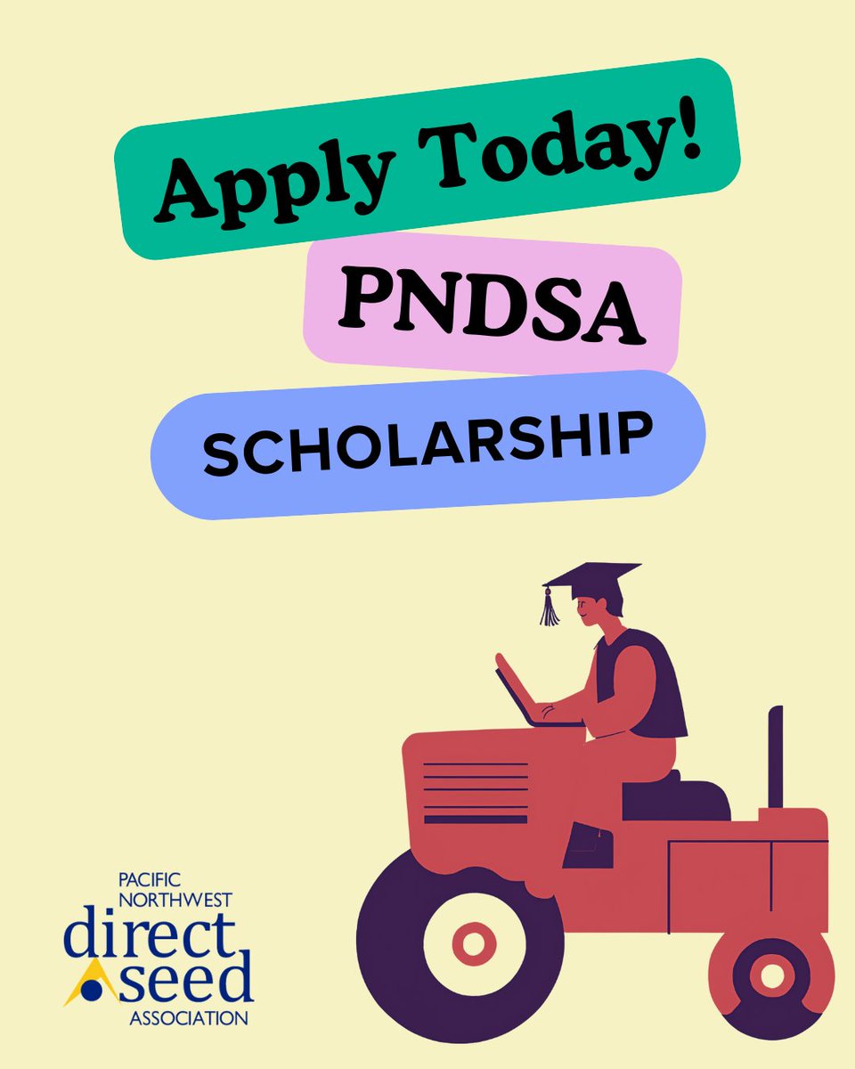 PNWDirectSeed's tweet photo. PNDSA is offering two scholarships to deserving Sophomores, Juniors and Seniors enrolled in an Agriculture Field of Study. Applications can be found at https://t.co/sUo0TFSqj2. Due April 25. Contact pndsa@directseed.org with questions.
#pndsa #directseeding #notill #agriculture https://t.co/BuY8aoqyfB