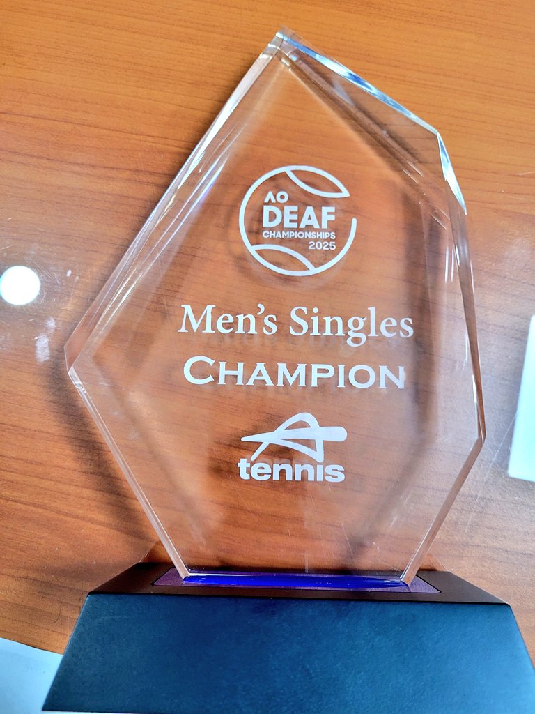 AnanthOnTrack's tweet photo. A real VIP visit to my office - Prithvi Sekhar, who is a staff in our Department at @icfindrlys has won the Australian Open singles for the second time in the Deaf and Hard of Hearing category. A true tennis talent in #IndianRailways! #AustralianOpen #tennis https://t.co/JLRfc8tRKD