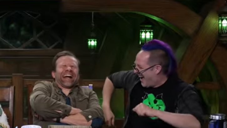 criticallyhails's tweet photo. Marisha: “Don’t give him Keyleth..”
Taliesin: “It’s okay you can finally go be with your boyfriend.”

LIAM AND TALIESIN WHEN I CATCH YOU

#CriticalRoleSpoilers https://t.co/2VmDhGHKMJ