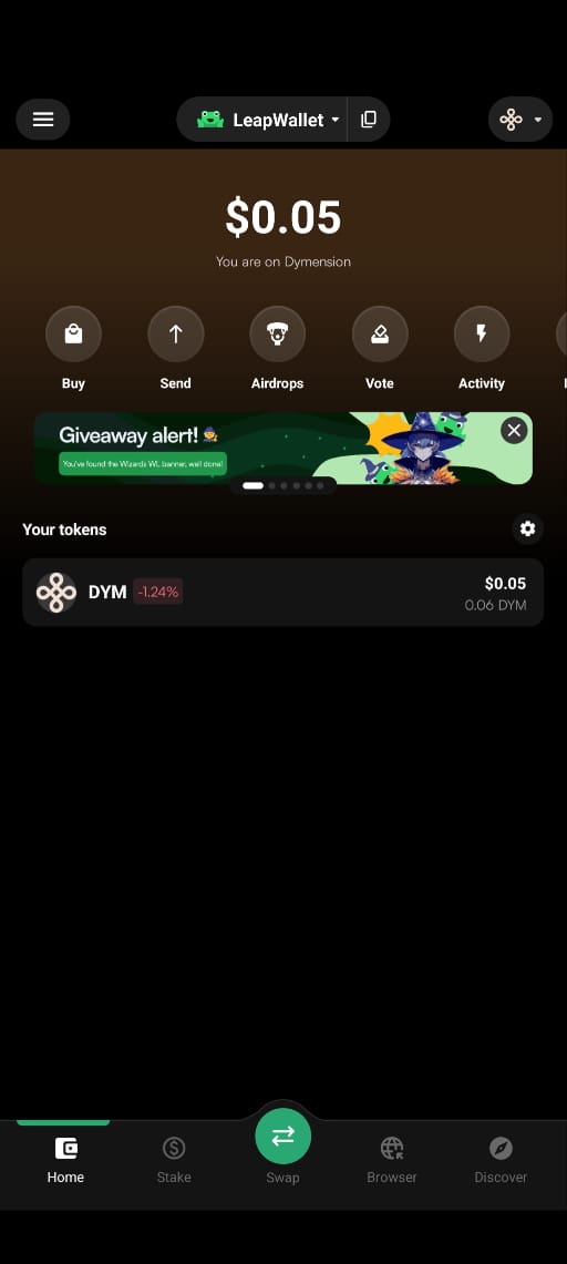 BDoge70178's tweet photo. @leap_wallet @dymwizards @dymension https://t.co/lMAxstFjDZ