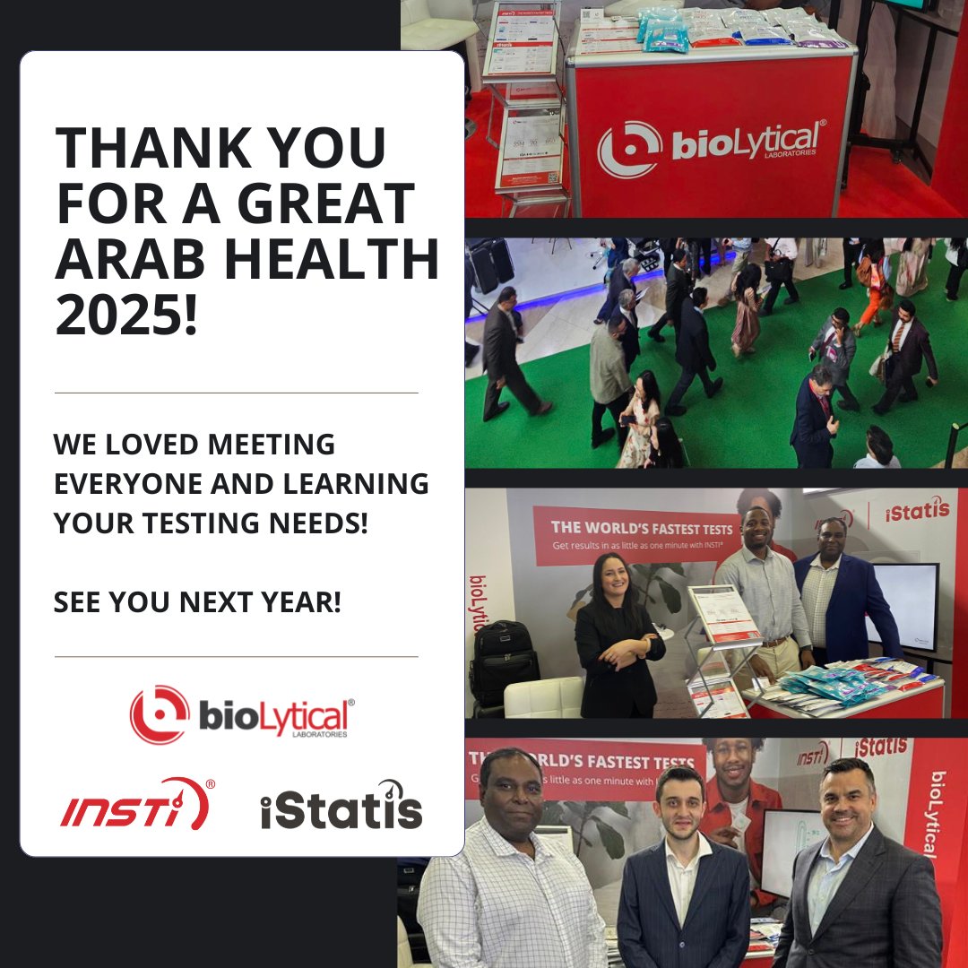 That’s a wrap on #ArabHealth2025! Thank you to everyone who stopped by Booth H3.G56 in the Canadian Partnership Pavilion. We’re thrilled to have shared INSTI®, the world’s fastest rapid test, and iStatis with you. See you next year!