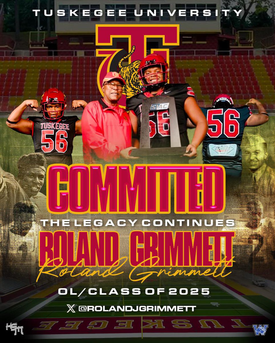 Roland J. Grimmett (@rolandjgrimmett) on Twitter photo I’m 100% Committed to Tuskegee University!
<a href="/TuskegeeUniv/">TUSKEGEE UNIVERSITY</a> <a href="/SkegeeFootball/">Tuskegee Football</a> <a href="/Coach_james3/">Aaron James</a> @InsideZone <a href="/WilliamsJrHarry/">Coach Harry Williams Jr</a> <a href="/milesrobinsonjr/">Miles Robinson Jr.</a> <a href="/CoachMo25/">Morris Mitchell, Ed.S</a> <a href="/CoachGoose71/">Goose Gibson M.Ed.</a> <a href="/CoachReg28/">Coach Reggie Wimberly</a> <a href="/CoachWright72/">Coach Wright, M. Ed</a> <a href="/BigSkippin_75/">Coach Jordan Harris</a> <a href="/JuliusTrenches/">Julius Williams</a> <a href="/CoachDaniels06/">Coach Daniels</a> <a href="/HBCUSports1/">HBCU Premier Sports & More</a>
#AGTG l #SkegeeFB | #Committed I’m 100% Committed to Tuskegee University!
<a href="/TuskegeeUniv/">TUSKEGEE UNIVERSITY</a> <a href="/SkegeeFootball/">Tuskegee Football</a> <a href="/Coach_james3/">Aaron James</a> @InsideZone <a href="/WilliamsJrHarry/">Coach Harry Williams Jr</a> <a href="/milesrobinsonjr/">Miles Robinson Jr.</a> <a href="/CoachMo25/">Morris Mitchell, Ed.S</a> <a href="/CoachGoose71/">Goose Gibson M.Ed.</a> <a href="/CoachReg28/">Coach Reggie Wimberly</a> <a href="/CoachWright72/">Coach Wright, M. Ed</a> <a href="/BigSkippin_75/">Coach Jordan Harris</a> <a href="/JuliusTrenches/">Julius Williams</a> <a href="/CoachDaniels06/">Coach Daniels</a> <a href="/HBCUSports1/">HBCU Premier Sports & More</a>
#AGTG l #SkegeeFB | #Committed