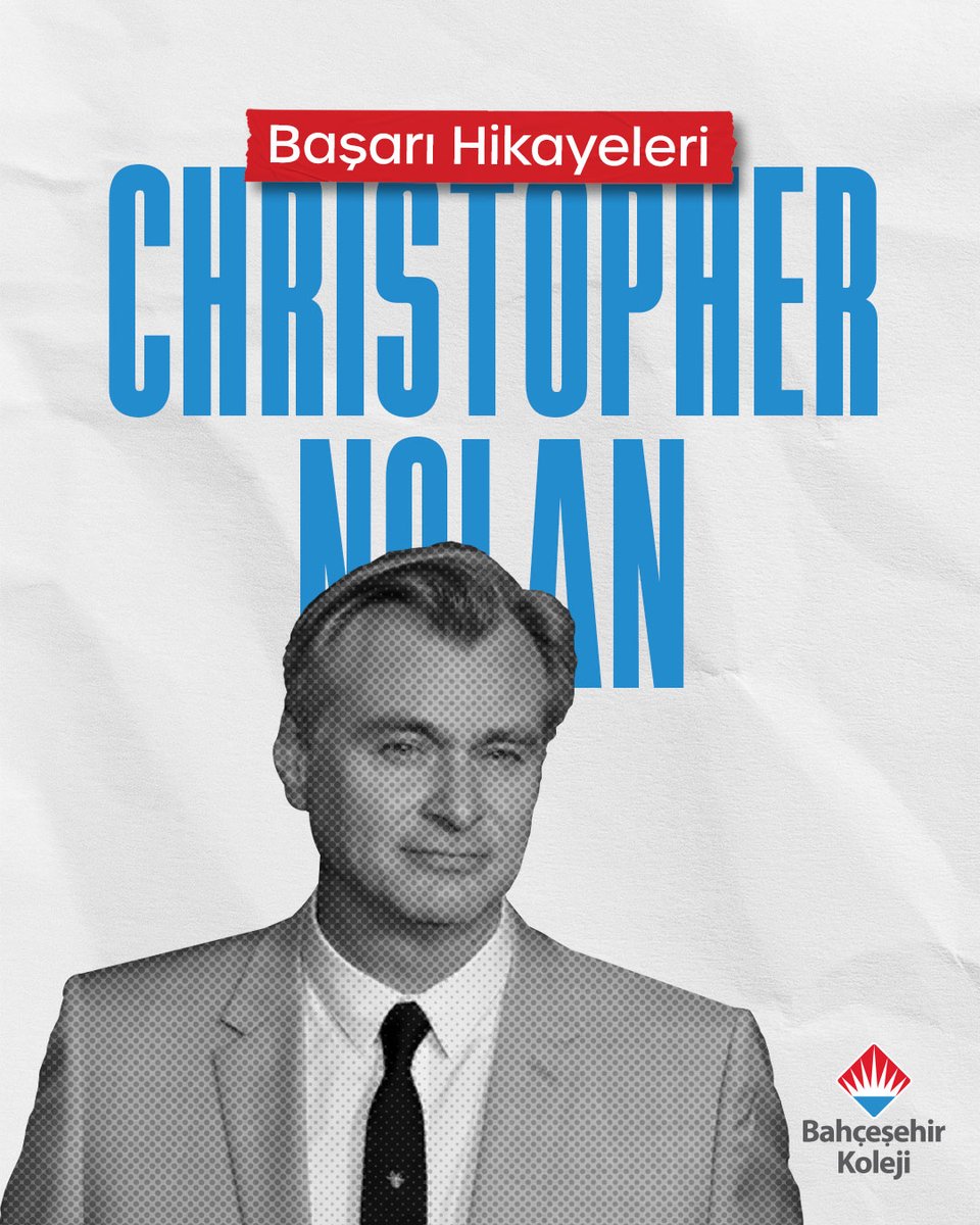 bahcesehir_k12's tweet photo. Hollywood denince akıllara gelen ilk isimlerden Christopher Nolan.📽️

Sinema tutkusunu üniversite yıllarında keşfetti ve sıradan deneyimlerden ilham alarak hikaye anlatımında çığır açtı. Yaratıcılığı ve çalışkanlığıyla sinema dünyasında iz bırakan bir başarı hikayesi yazdı.

Başarı İçin #SıraSende !

#BahçeşehirKoleji