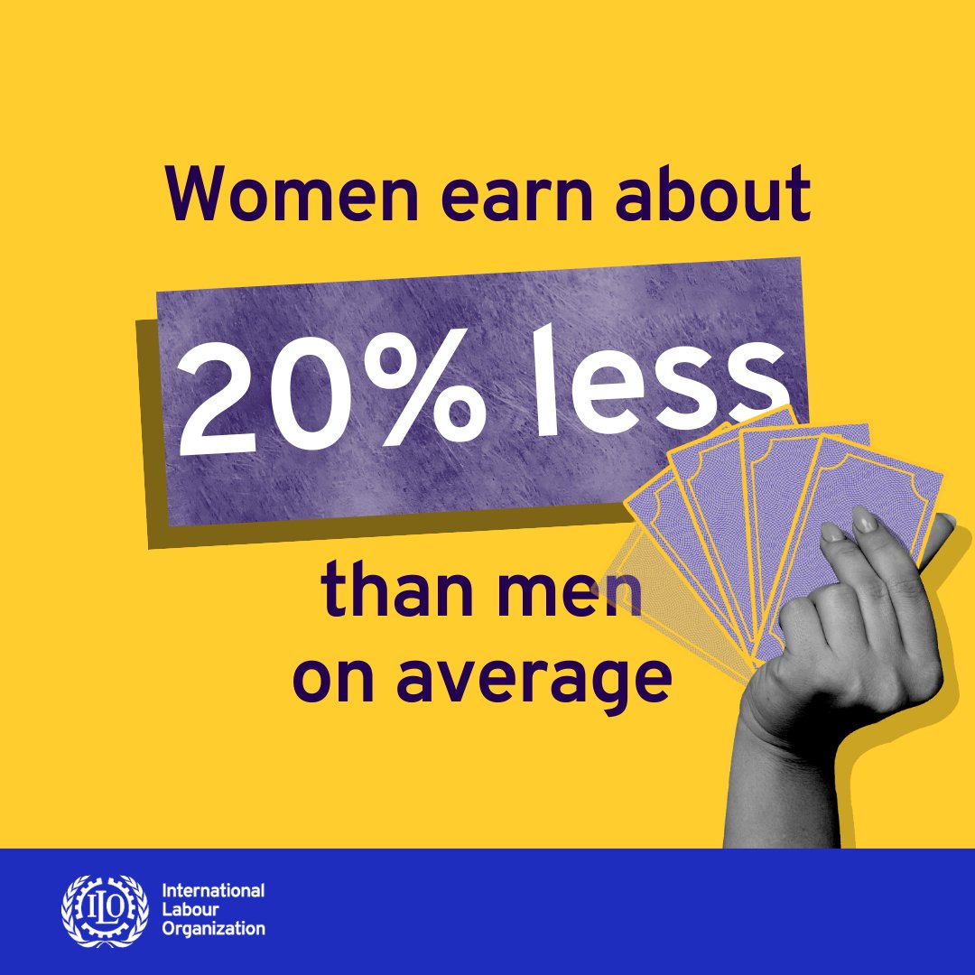 ilo's tweet photo. Equal pay for work of equal value, regardless of gender.

⏰Time to end the gender pay gap.
#ThisWayToSocialJustice #SocialJustice https://t.co/bifNjqg2LC