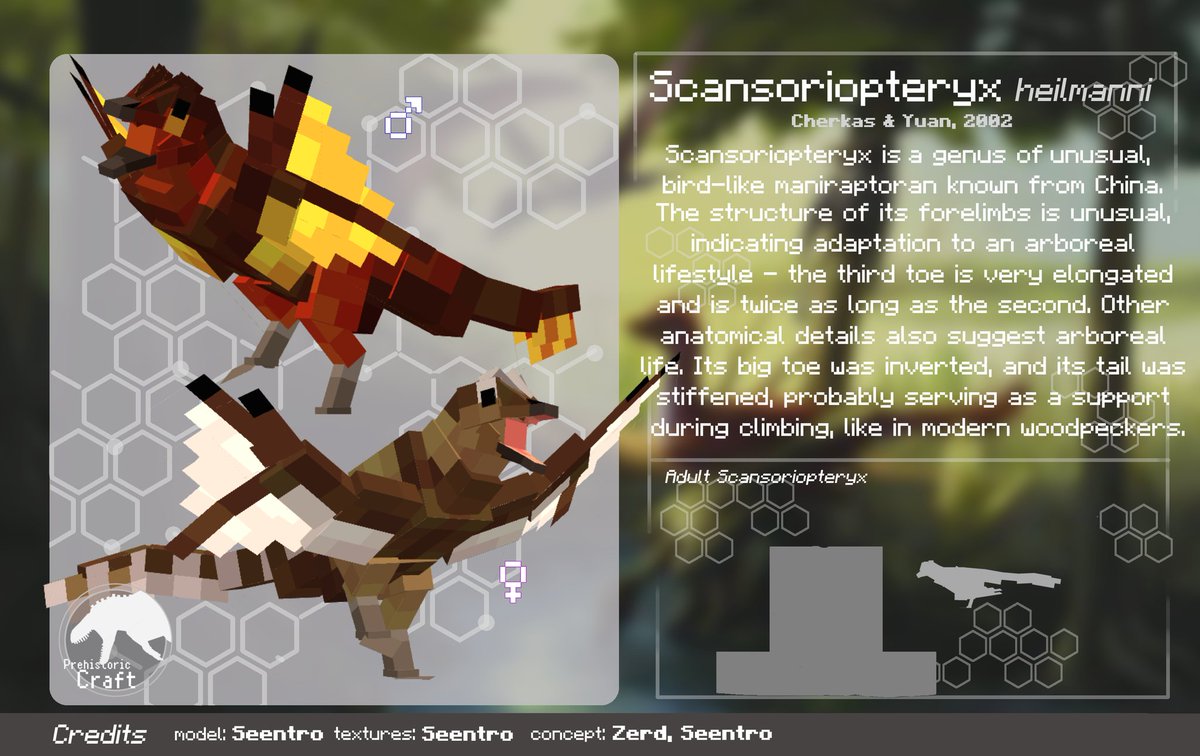 Introducing.. Scansoriopteryx Heilmanii! 

#Dinosaurs #Prehistory #Minecraft #Blockbench #Scansoriopteryx