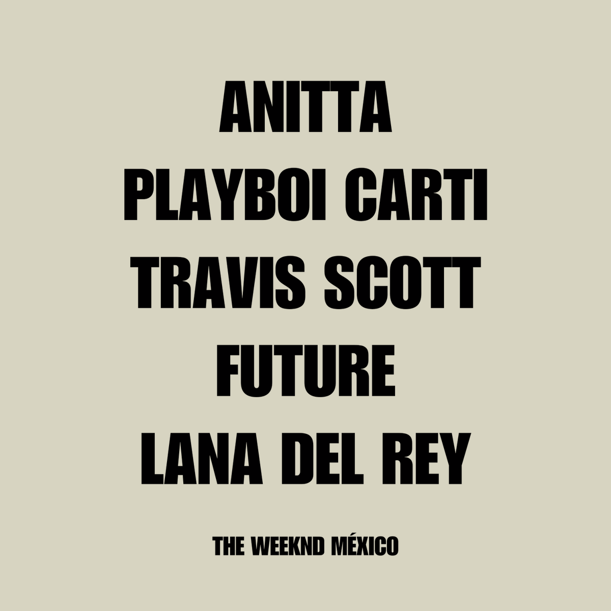 theweekndmx's tweet photo. Colaboraciones de The Weeknd en Hurry Up Tomorrow:

• Anitta
• Future
• Lana Del Rey
• Playboi Carti
• Travis Scott https://t.co/qxJwnz6ZPN