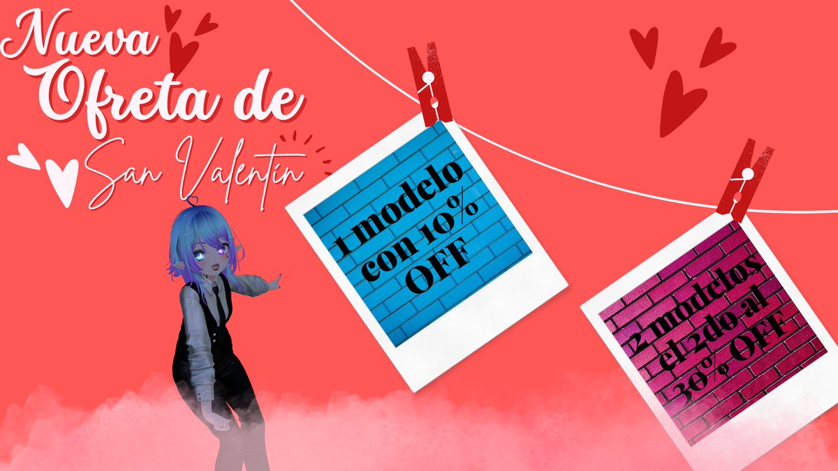 🎮🔥All February long – Discounts on VR models!🔥🎮
📌10% OFF on 1 model → Only $36
📌Buy 2 and get 30% OFF on the second → Total $68

💖Valid until February 28th. Don’t wait until the last day!
👉vgen.co/aoki_nakano
#VRChat #VTuber #SanValentín #OfertaVR