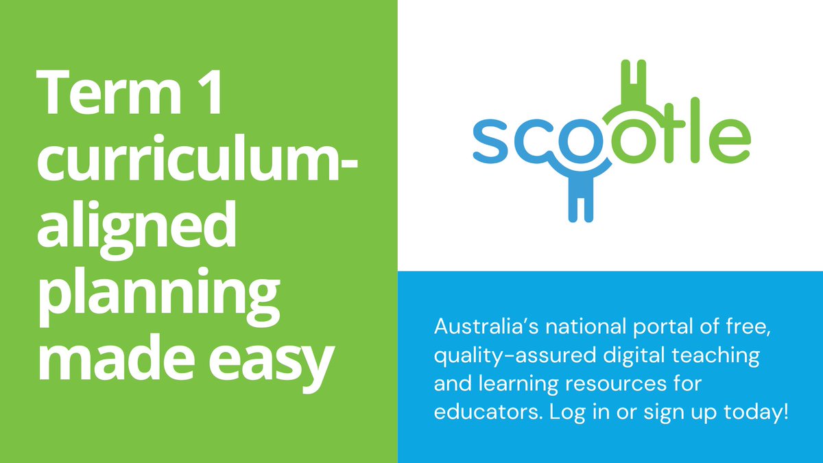 Planning for Term 1? You can find more resources on Scootle when you log in. Accounts are free for Australian educators with a .edu.au email address. Log in or sign up now: ow.ly/KmKt50UQPN5