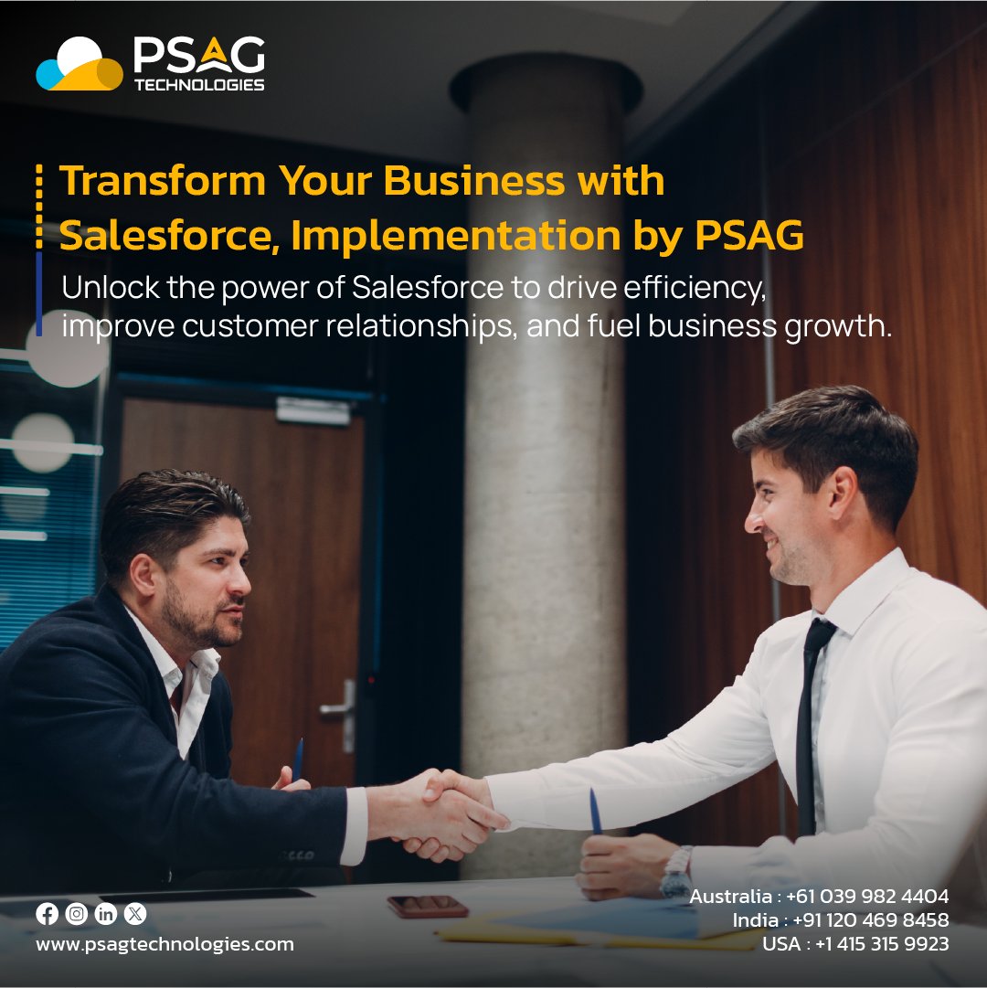 psag_tech's tweet photo. At PSAG Technologies, we deliver tailored Salesforce solutions with certified expertise.
From seamless implementation to ongoing support, we ensure maximum ROI and measurable growth. Ready to transform your business?
#PSAGTechnoogies #Salesforce #SalesforceImplementation https://t.co/KkUOJMUwCK