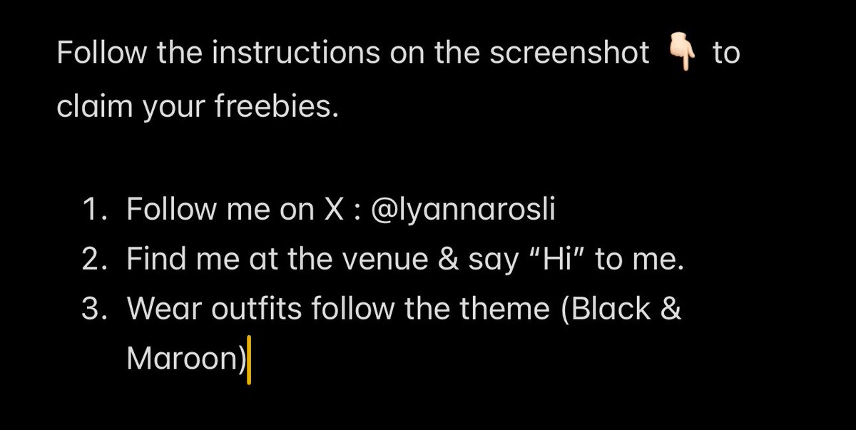 Hello MY-BLACKJACK

I will distribute my freebies (phone straps) made by me, in #2NE1inKL on 1.2.2025. 

Follow the instructions on the screenshot 👇🏻 to claim your freebies. 

❗️ LIMITED 100pcs ONLY❗️
❗️DONT THROW AWAY❗️

#SelamatKembali_2NE1
#2NE1_GEGAR_KL
#2NE1inKL
#2NE1inMY