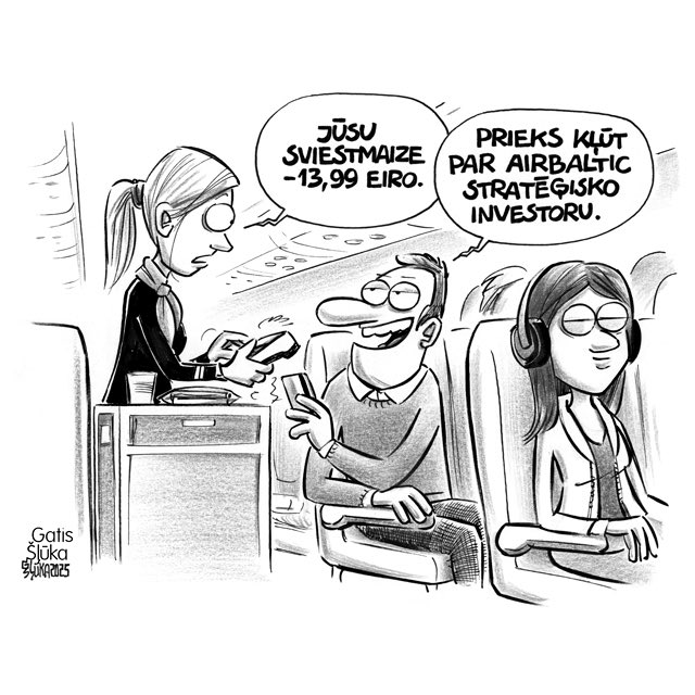 KarikaturaLv's tweet photo. 🇱🇻 nacionālās aviokompānijas @airBaltic pārstāvji ceturtdienas vakarā paziņoja – panākta vienošanās, ka Vācijas aviokompāniju grupa "Lufthansa Group" kļūs par "Air Baltic" stratēģisko investoru, par 14 miljoniem eiro iegūstot šajā lidsabiedrībā mazākuma līdzdalību. @lasilvportals https://t.co/vj85Waebg2