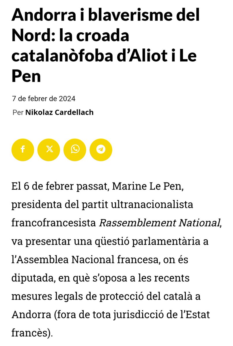 PopelRebel's tweet photo. @festucX @Desemmascarant És clar que és veritat! També s'han mostrat partidaris de Marine Le Pen, autèntica enemiga del català a la Catalunya Nord i Andorra. Aquests de l'Orriols abans són d'extrema dreta que catalans. https://t.co/IKKKRcctY7