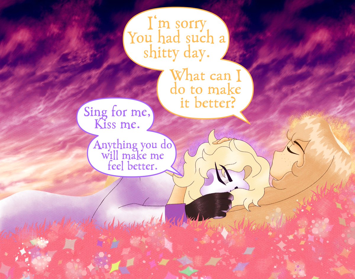 gloomylooney's tweet photo. 💜🧡Michael x Eve🧡💜
Been busy and just tired😴
#HazbinHotelMichael #HazbinHotelEve #MichaEve https://t.co/cPQjrlKWxV