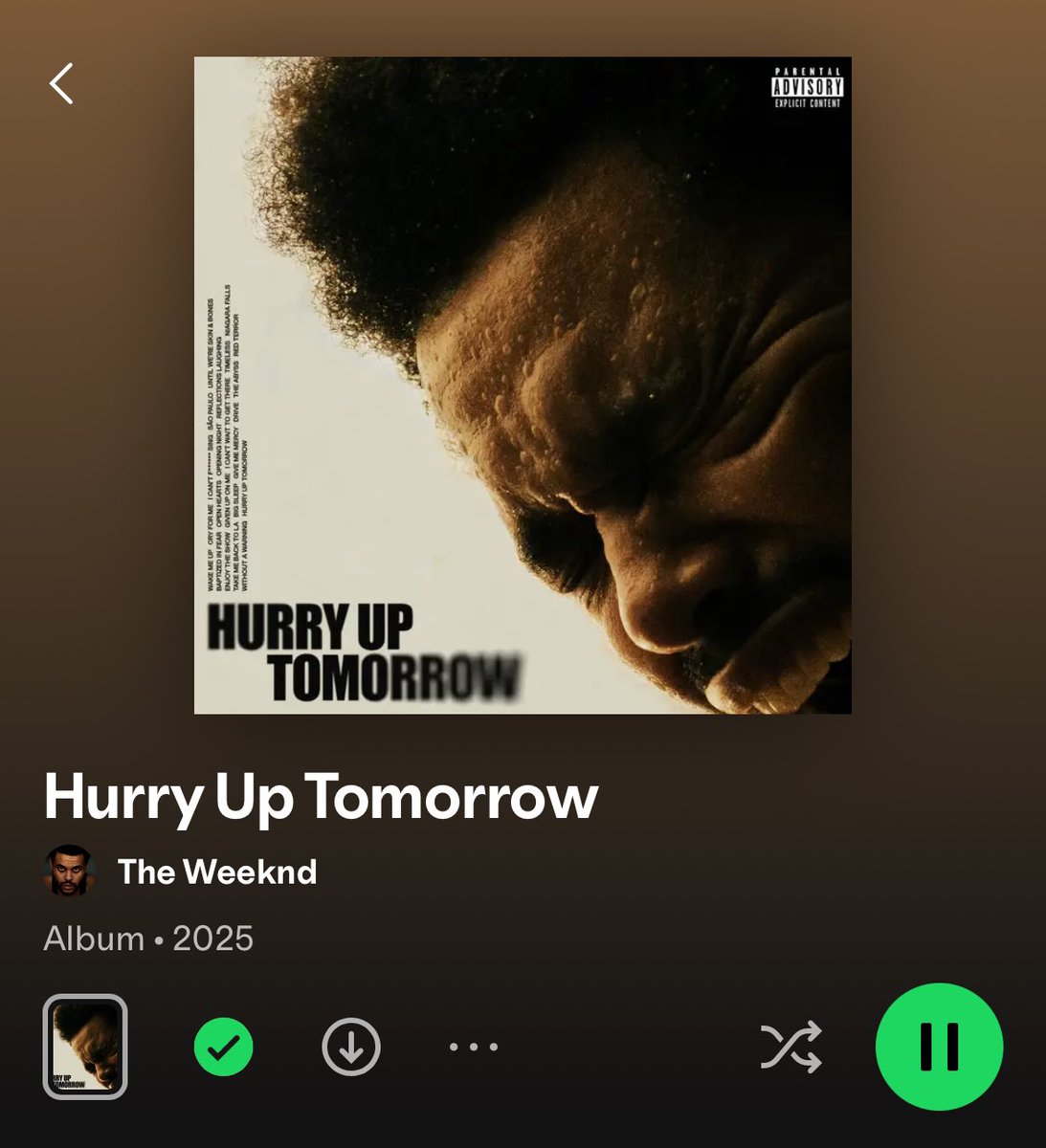 ByDobson's tweet photo. what to say?

album of the year contender off the rip. If this is the end of ‘The Weeknd’ then what a beautiful way to go out. An album so rich in themes and soundscape, and really vulnerable at times. There’s no one in mainstream pop competing with this.

my goat delivered man https://t.co/6T7KbjQc9G