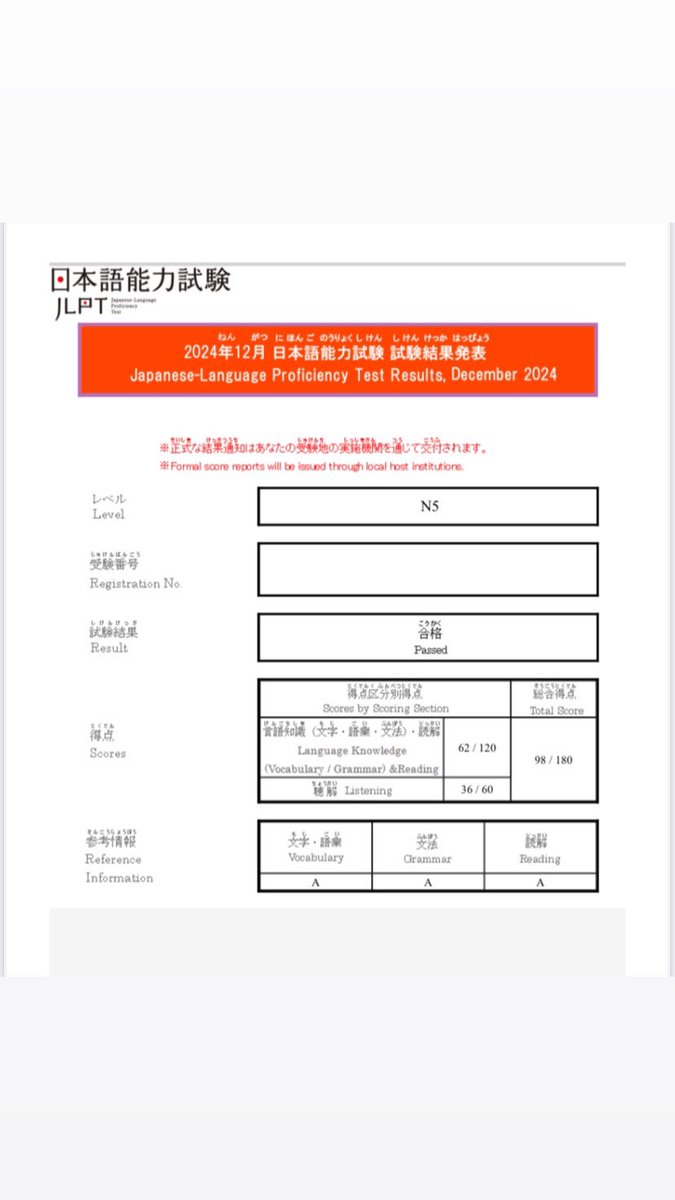 ImeneUzumaki's tweet photo. JLPT N5に合格しました🤩🇯🇵 ! JLPT N5 en poche 😇🎌. J’espère faire mieux en terme de score pour le N4 ! #jltp https://t.co/KMzso6PftP