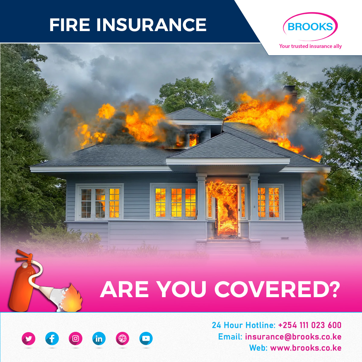 Are you insured against damage and loss caused by fire? Whether it's your home or business, you can get a cover customized to your needs. Reach out today and protect what matters to you most. #insurance #fire