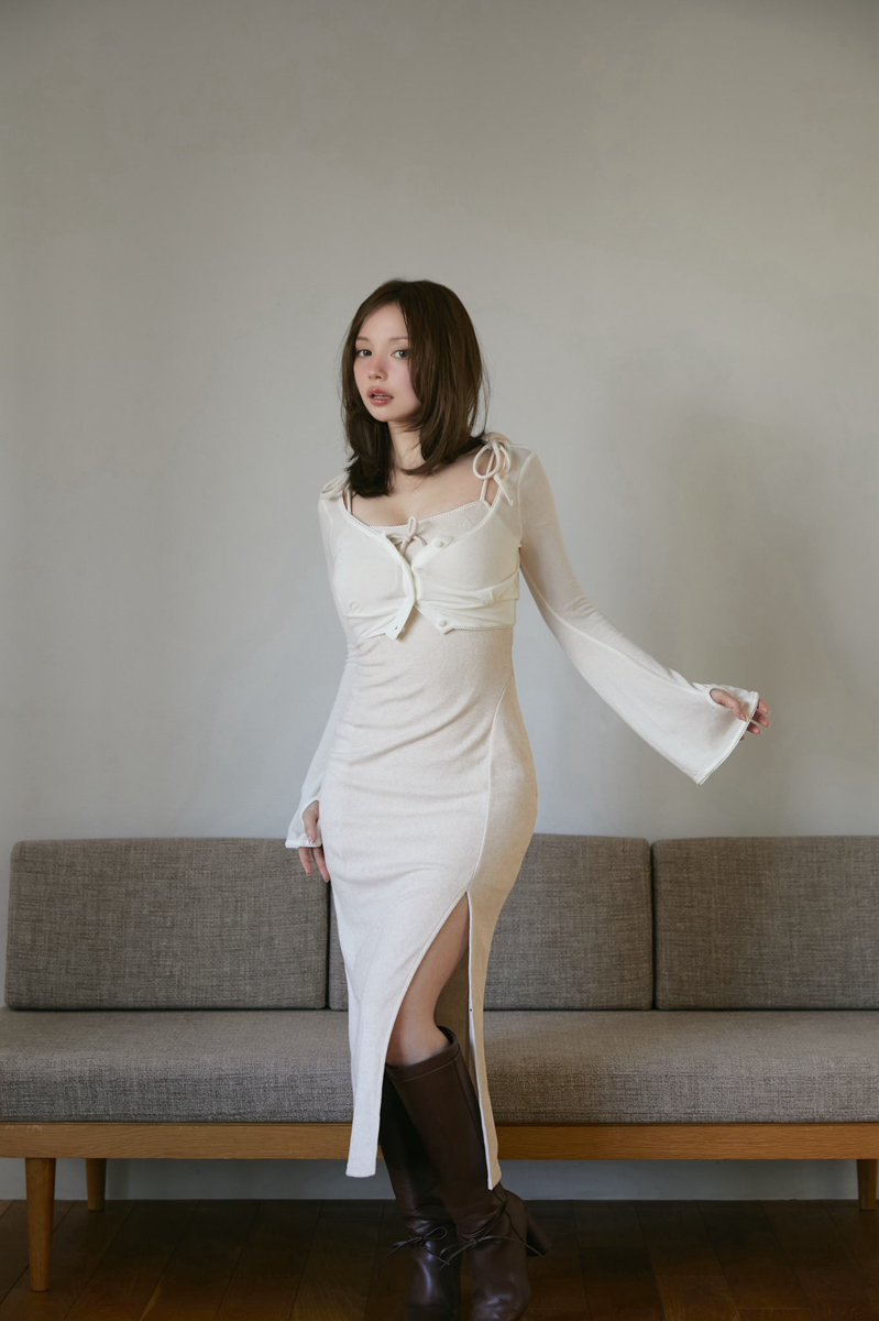 ワンピース ANDMARY Noah baby ribbon dress Noah baby ribbon dress color ivory/beige size s/m ¥17600-tax in 肩