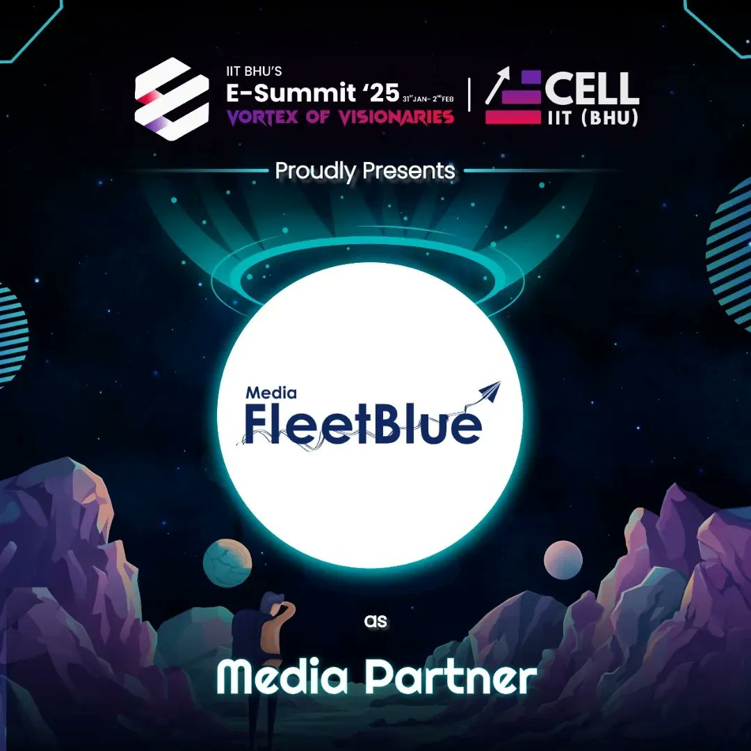 mediafleetblue's tweet image. We’re proud to announce Media FleetBlue as the Media Partner for E-Summit 2025, organised by @ecelliitbhu at @IITBHU_Varanasi 

#mediapartner #ecell #esummit #iitbhu #mediafleetblue #varanasi