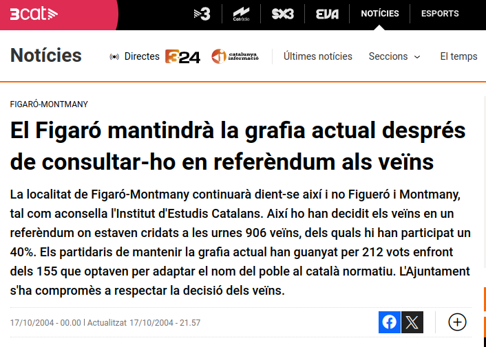 CabassersOrg's tweet photo. Si no és prou greu sotmetre a votació l'ortografia, com va fer l'@Aj_Figaro el 2004, a sobre un 23% (212 vots) va decidir que el 100% (906 habitants) de la població fes el ridícul. Avui una votació així portaria els seus responsables al jutjat.
https://t.co/UZ66UPp0XC https://t.co/WrdD13GnNp