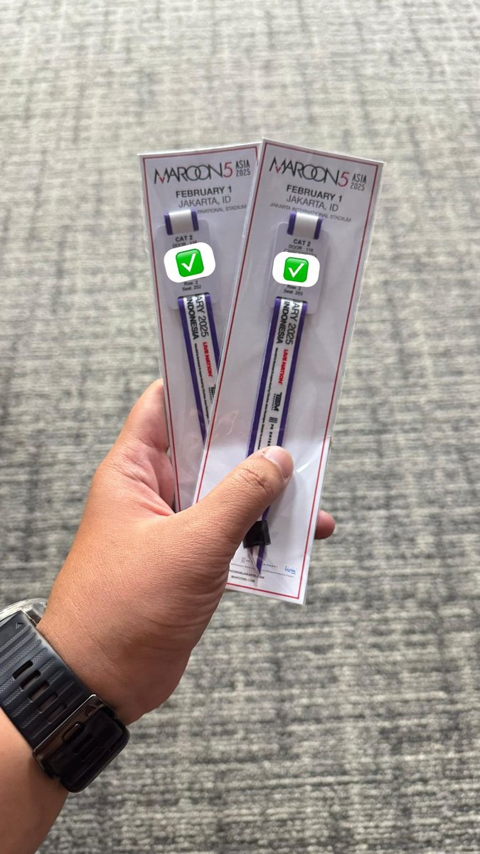 evisabrina's tweet photo. WTS WANT TO SELL MAROON5 Jakarta
2 Tiket CAT2 DOOR 118 Row 2
Seat number 252 &amp; 253
Prefer buy 2 tickets
IDR 2,2juta per tickets

wts maroon5 jakarta
wts wtb maroon5 jakarta https://t.co/RxZcmib7oH