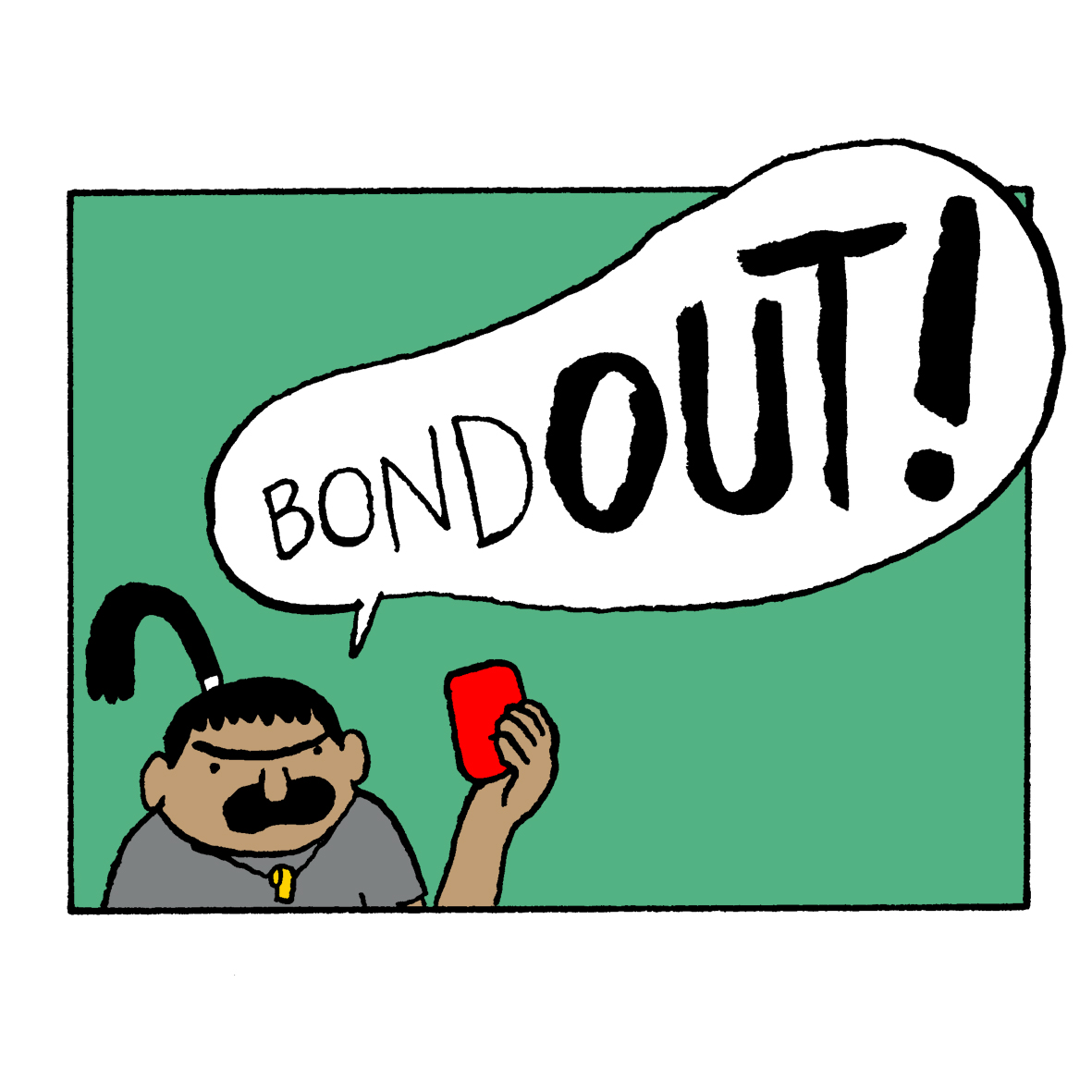 Manif en ligne.  Rejoignez le mouvement !
—
Dessin : Camille Blandin
—
Plus d'info ici : tinyurl.com/48fbwbu3
—
Kit de manif en ligne : tinyurl.com/e4pzj7ua
—
#BondouxGate #FIBD