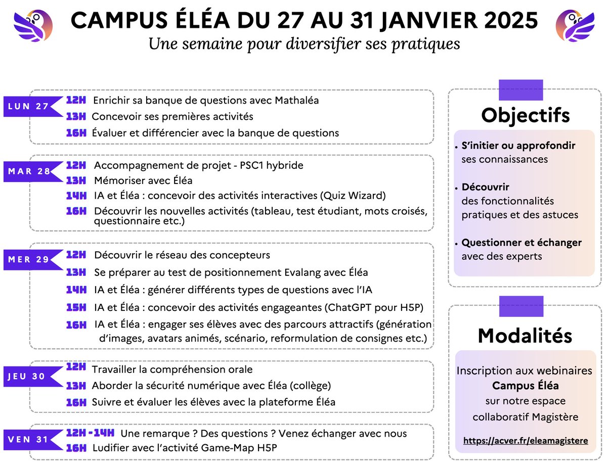 DRANE Site de Versailles (@daneversailles) on Twitter photo #CampusElea, dernier jour !
👥 12h-14h : un temps d'échanges et réponses à vos questions
🎮 16h : ludifier avec Game-Map #H5P
⏯️ Y assister ou replay :
region-academique-idf.pulse.ly/uhwfnv8g3f
#communsnumeriques #moodle <a href="/LeLibreEdu/">Le Libre Éducatif</a> <a href="/appsedufr/">Apps.education.fr</a> <a href="/Edu_Num/">Éducation Numérique</a> <a href="/acversailles/">Académie de Versailles</a> @railedefrance #CampusElea, dernier jour !
👥 12h-14h : un temps d'échanges et réponses à vos questions
🎮 16h : ludifier avec Game-Map #H5P
⏯️ Y assister ou replay :
region-academique-idf.pulse.ly/uhwfnv8g3f
#communsnumeriques #moodle <a href="/LeLibreEdu/">Le Libre Éducatif</a> <a href="/appsedufr/">Apps.education.fr</a> <a href="/Edu_Num/">Éducation Numérique</a> <a href="/acversailles/">Académie de Versailles</a> @railedefrance