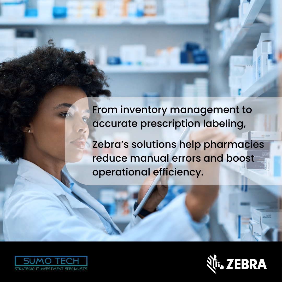 sumotech_sa's tweet image. From inventory management to accurate prescription labeling, Zebra’s solutions help pharmacies reduce manual errors and boost operational efficiency.

Contact us!!

#HealthcareTech #HealthcareEfficiency #WirelessScanner #ZebraTechnologies  #SmartHealthcare #MedicalInnovation