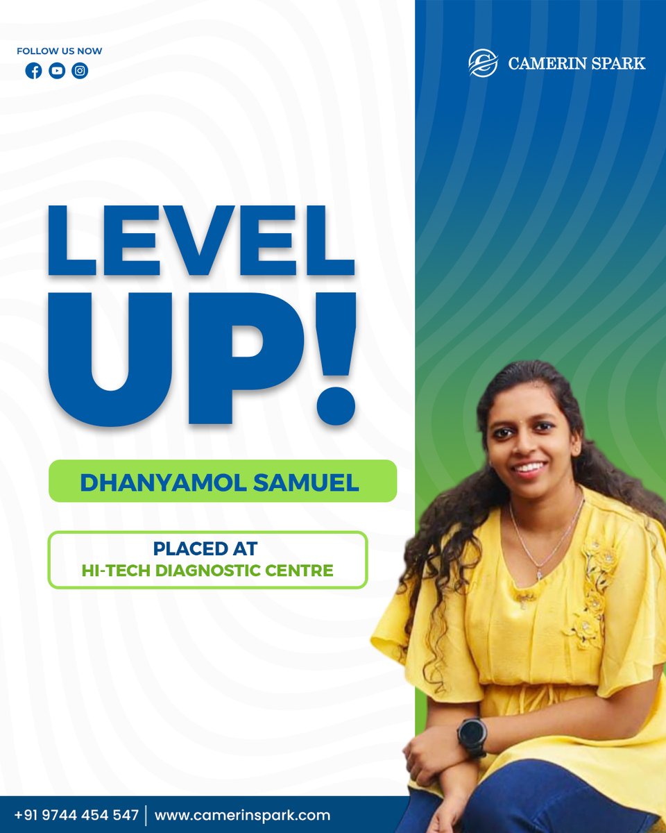 Camerin_Spark's tweet photo. A big congratulations to Dhanyamol Samuel on starting your journey at Hi-Tech Diagnostic Centre!

Your hard work and commitment to Hospital Administration have brought you this well-deserved opportunity.

Wishing you a fulfilling and successful career in healthcare! https://t.co/n3bFuaevt2