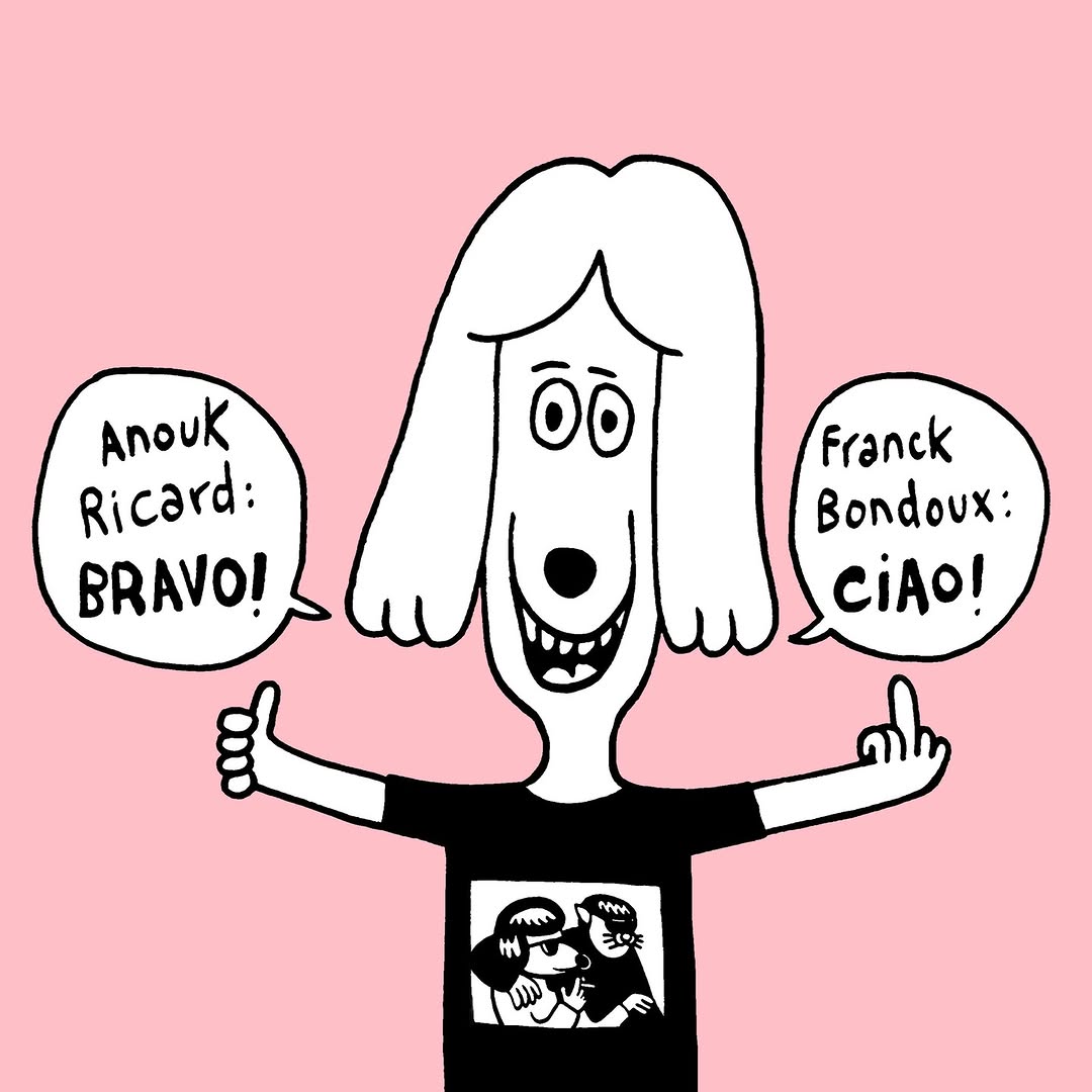 Manif en ligne.  Rejoignez le mouvement !
—
Dessin : HalfBob
—
Plus d'info ici : tinyurl.com/48fbwbu3
—
Kit de manif en ligne : tinyurl.com/e4pzj7ua
—
#BondouxGate #FIBD