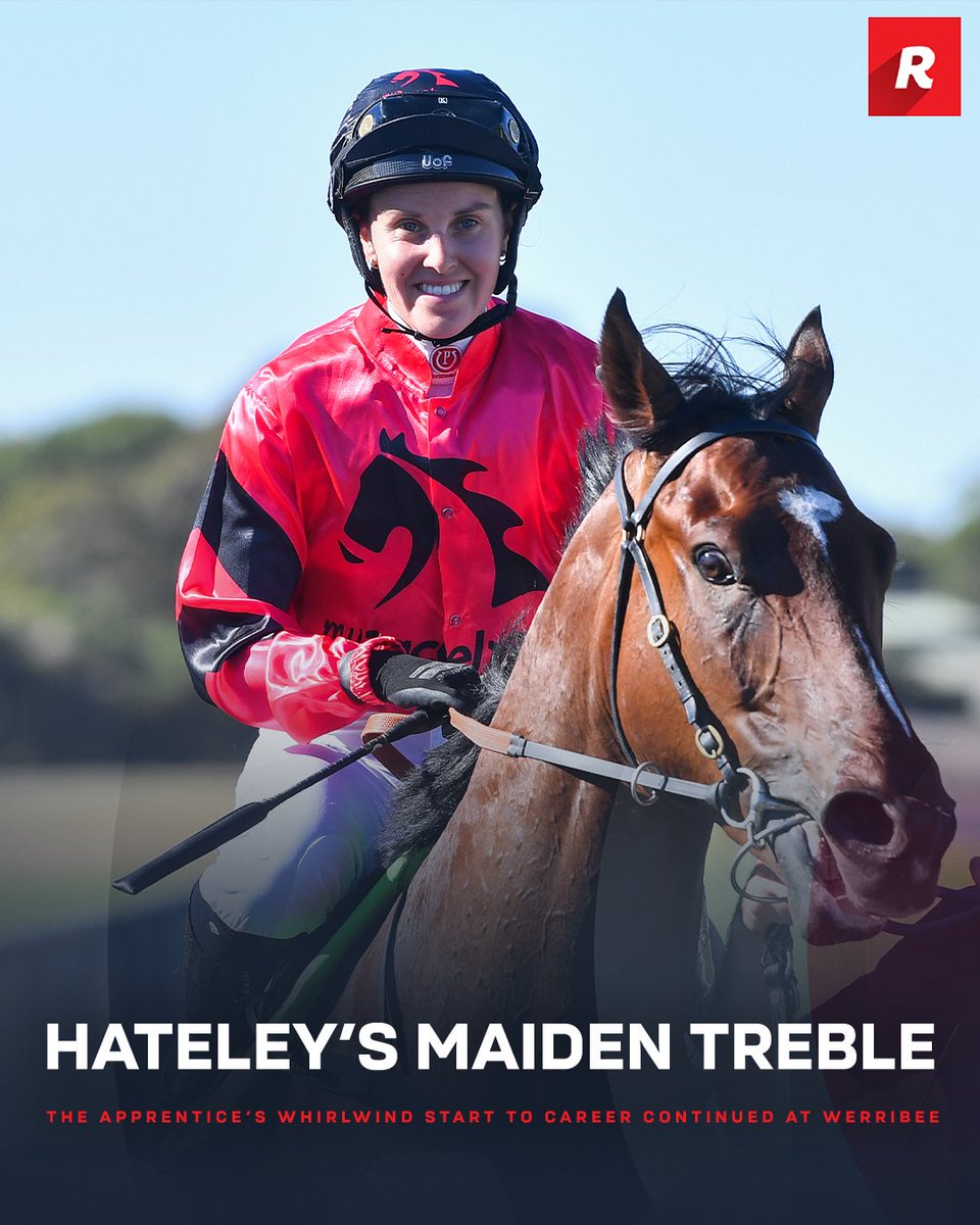Congratulations to apprentice jockey <a href="/StephHateley/">Stephanie Hateley</a> who rode her maiden treble today at Werribee 👏

She only had three rides &amp; they were in the final three races of the day 🔥