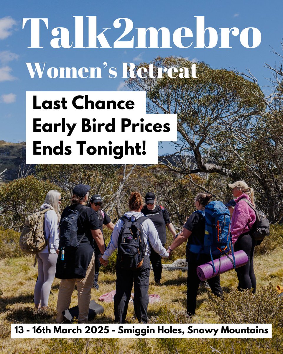 talk2mebro's tweet photo. ⏳ LAST CHANCE – Early Bird Ends TONIGHT! 🌸

📅 Dates: 13th - 16th March 2025
📍 Location: Snowy Mountains, NSW

👉 Book NOW before prices increase:

https://t.co/cRVyln3Iq5 https://t.co/u9flnrKjfC