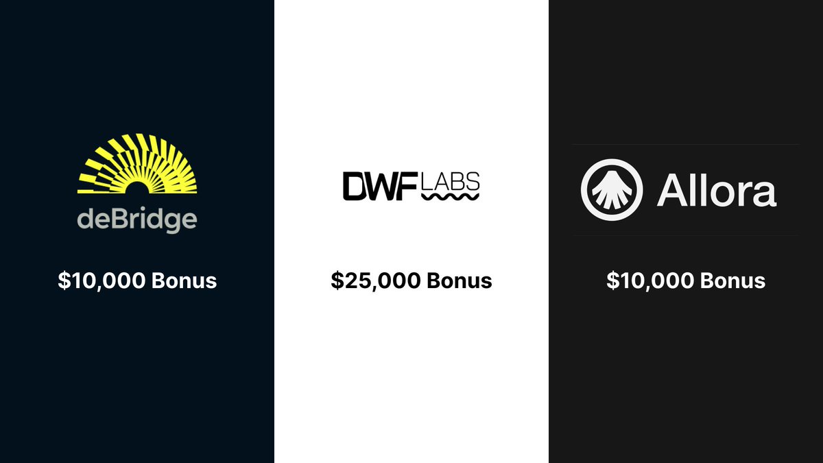 _lfausto's tweet photo. On top of the $250K prize pool we were offering for the DeFAI Hackathon on @SonicLabs, some amazing partners joined the fun

Thank you to @deBridgeFinance, @DWFLabs, and @AlloraNetwork for contributing more to the pool

The prizes now amount to $295K 🎉 https://t.co/Be063hBrtJ