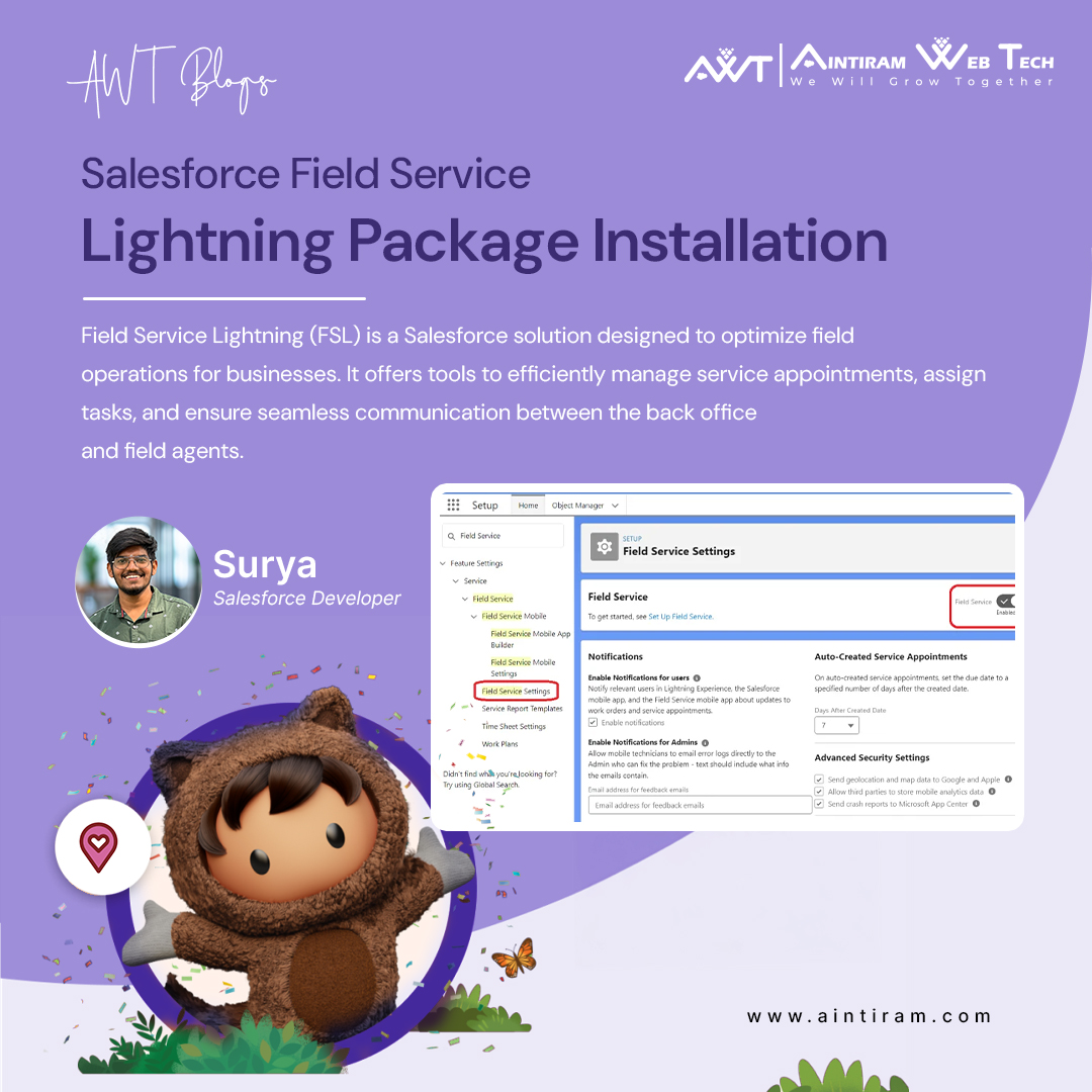 aintiram_in's tweet photo. 🚀Optimize Field Operations with Salesforce FSL!

AI-powered scheduling
Mobile-first tools for technicians
Real-time customer updates

🔗 Read more: [https://t.co/uWpRrA7s2g]
#Salesforce #FSL #TechSolutions #AintiramWebTech #Blogs #TechBlogs #TechTrends #SalesforcePartners #SFSL https://t.co/HM4GiIeOsG