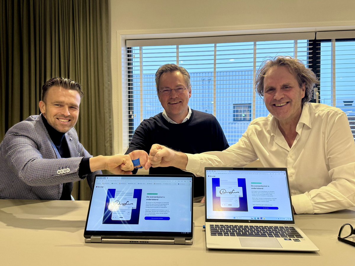 💫 Prachtig nieuws: ISO Groep neemt de Print- en Kopieerklanten van Roodbeen over. <a href="/keesthout/">Kees Thoutenhoofd</a>, directeur ISO Groep (links), Haye Jaarsma, mede-eigenaar van Roodbeen (midden) en Richard Breijer, directeur van Roodbeen (rechts) hebben de overeenkomst ondertekend!