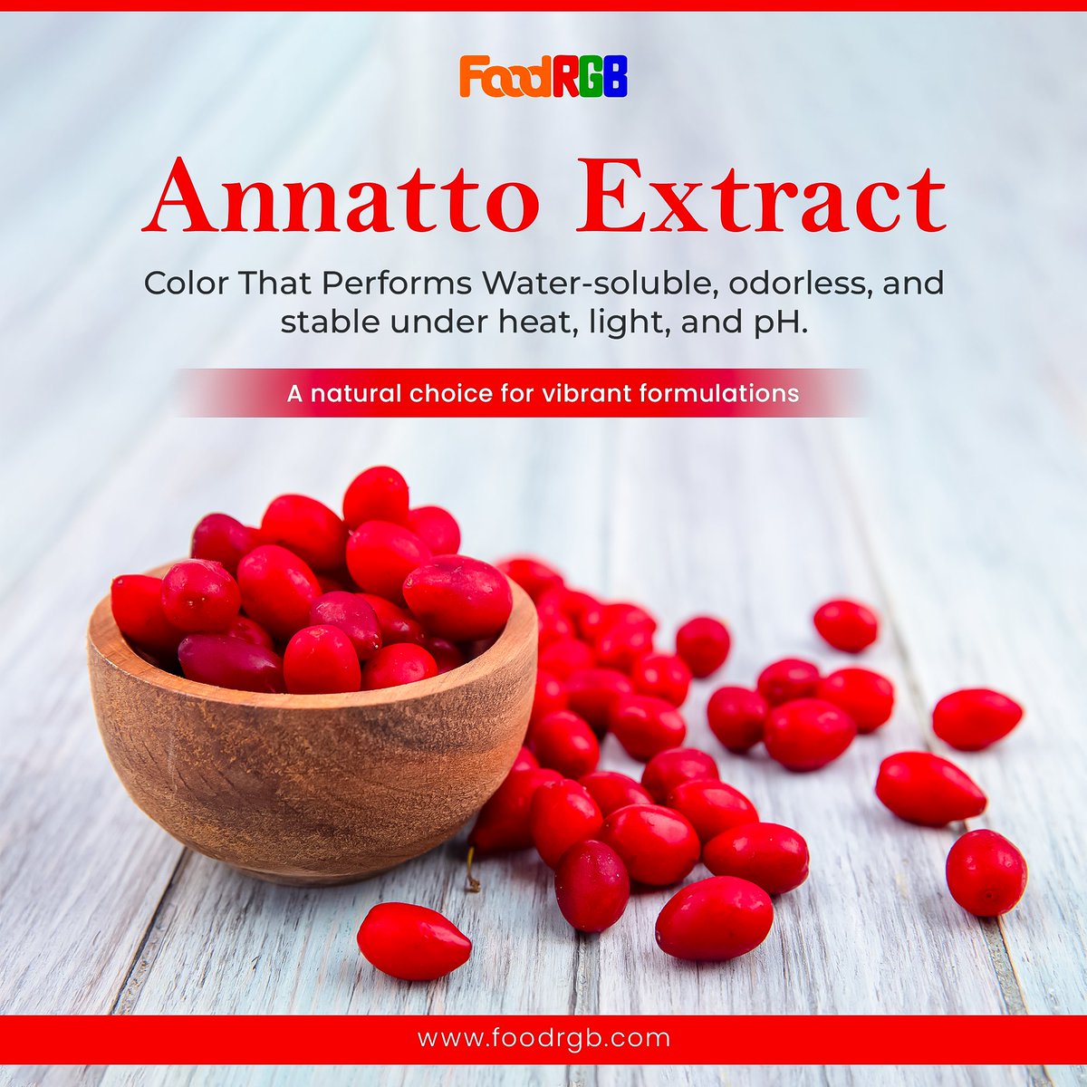 FoodRgb's tweet image. From orange to crimson, #Annatto Extract delivers vibrant hues with unmatched stability. 
Ready to color naturally? 
#FoodRGB #CleanLabelColors #FoodManufacturing #USA #FoodieBeauty #USAFood