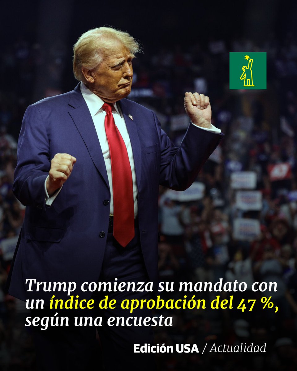 DiarioLibre's tweet photo. 🇺🇸 | #DiarioLibreUSA | Este índice es similar al 45 % de aprobación que recibió Trump al comienzo de su primer mandato (2017-2021)
🔗https://t.co/CcJd5yDs9X
#DiarioLibre #Noticias #DonaldTrump #Aprobación #SegundoMandato #PolíticaEEUU https://t.co/emKwYUKMQJ