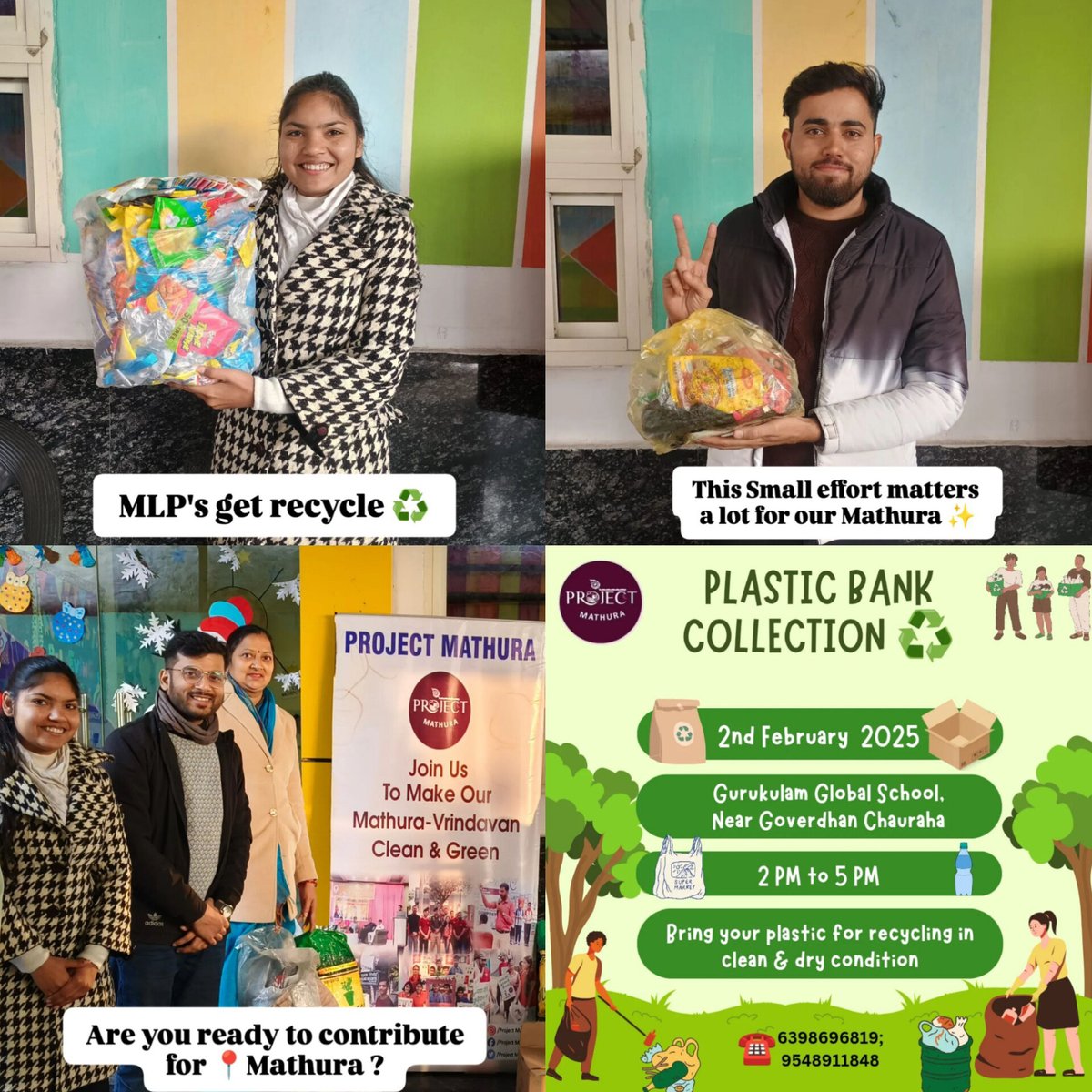 projectmathura's tweet photo. #PlasticCollection
#Sustainability
Plastic Pollution Crisis? Not in Mathura!🚫
Join our Plastic Collection Initiative and be part of the solution.Let's show the world that we care about our planet by giving plastic a second life.
Every piece recycled counts!
Be a #PlasticHero!💪 https://t.co/1HblNbkRom