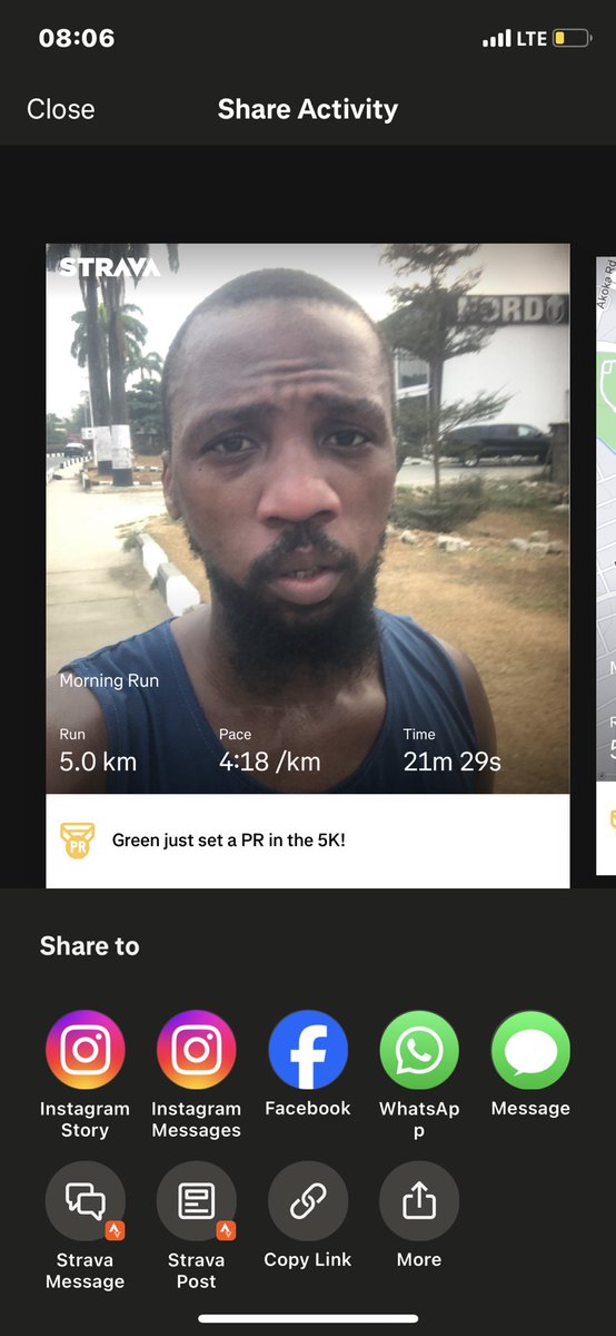 green_abayomi's tweet photo. Morning Run:
Better pace. Better time. PR! πͺπ½
#runner #5k #fitness #MentalWellness https://t.co/qz13Srh31B