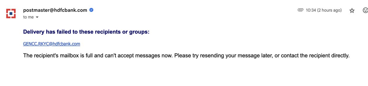 asifaly's tweet photo. @HDFCBank_Cares trying to do re-KYC for my credit card and (1) aadhar based KYC doesnt work, (2) email you have given bounces .. in this day age and you expect me to walk to a branch and do KYC ???? https://t.co/KPABlDQjHM
