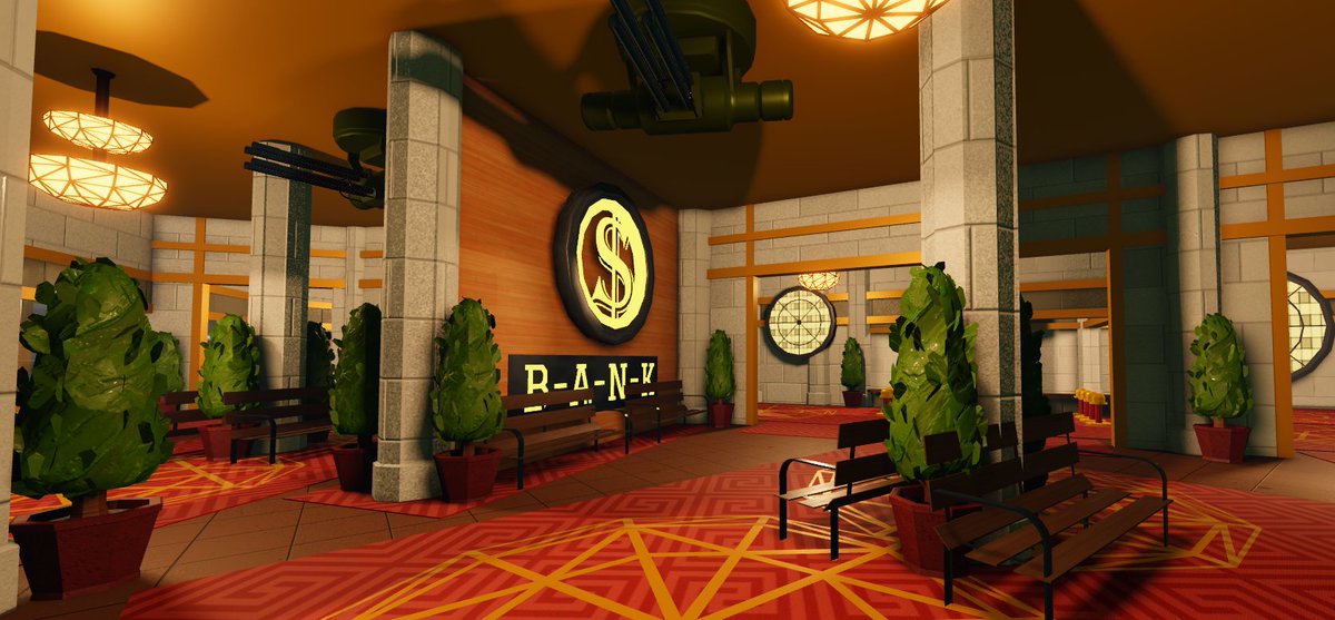 🌴The luxurious bank is here in wanted! Do you feel ready to get the loot out of here? 👀💰 
#WantedRBLX #RobloxDev #ROBLOX #RobloxDevs