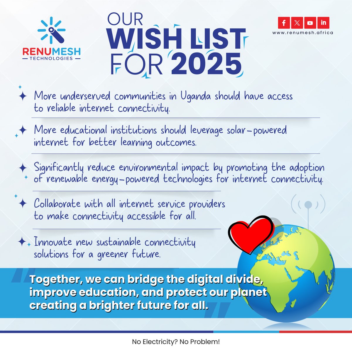 We’re committed to bridging the digital divide and creating a greener future. 

Learn more about how solar-powered Internet routers are transforming connectivity in our latest article on IEEE Xplore: 🔗 ieeexplore.ieee.org/document/10759…

💡 No Electricity? No Problem! Let’s make 2025 the