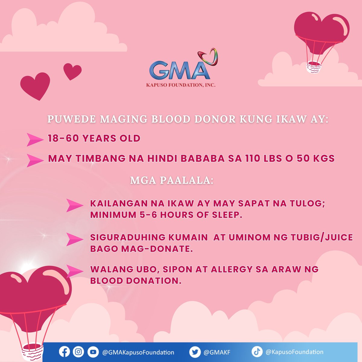 gmakf's tweet photo. Kapuso, may plano ka na ba sa darating na buwan ng pag-ibig? kung wala pa, baka ito na! 📷📷
Spread love by donating your blood. Makiisa sa "𝐒𝐚𝐠𝐢𝐩 𝐃𝐮𝐠𝐭𝐨𝐧𝐠 𝐁𝐮𝐡𝐚𝐲" bloodletting project ng GMA Kapuso Foundation sa buwan ng pag-ibig. https://t.co/ZamP0dhmJs