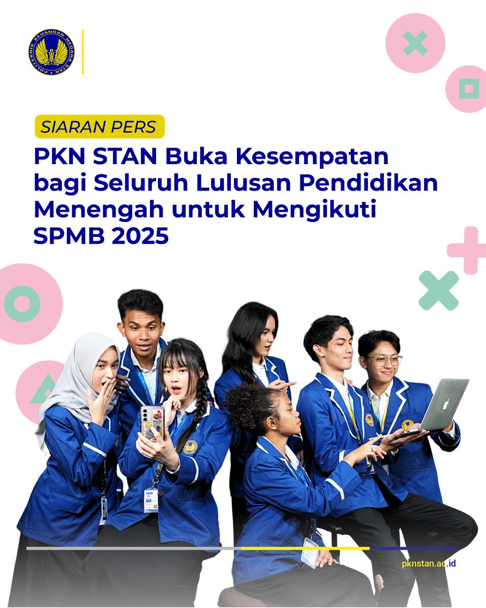 pknstanid's tweet image. Halo, Staners! 👋🏼

Informasi terkait Seleksi Penerimaan Mahasiswa Baru PKN STAN Tahun 2025 sudah muncul ✨

Simak selengkapnya dalam Siaran Pers di tautan pknstan.ac.id/id/SP_SPMB_2025

#PKNSTANuntukIndones