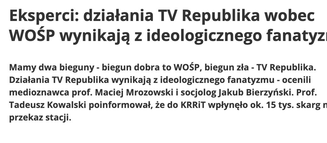 Uwaga, eksperci mówio. Kto mnie zna, to pamięta, że ja mam na pieńku z <a href="/RepublikaTV/">Telewizja Republika 🇵🇱 #włączprawdę</a> , ale to co robi <a href="/PAPinformacje/">PAP</a> ze swoją "opiniotwórczą" manipulacją, to jest medialne skurwysyństwo. Od tego jest państwowa agencja informacyjna?
