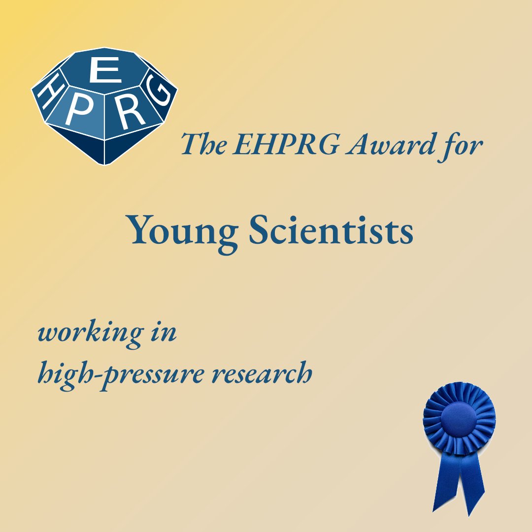 Nominations are invited for the 2025 #EHPRG Award for young scientists working in high-pressure research. Rules and nomination form: ehprg.org/award.php Deadline: 31/03/ 2025
