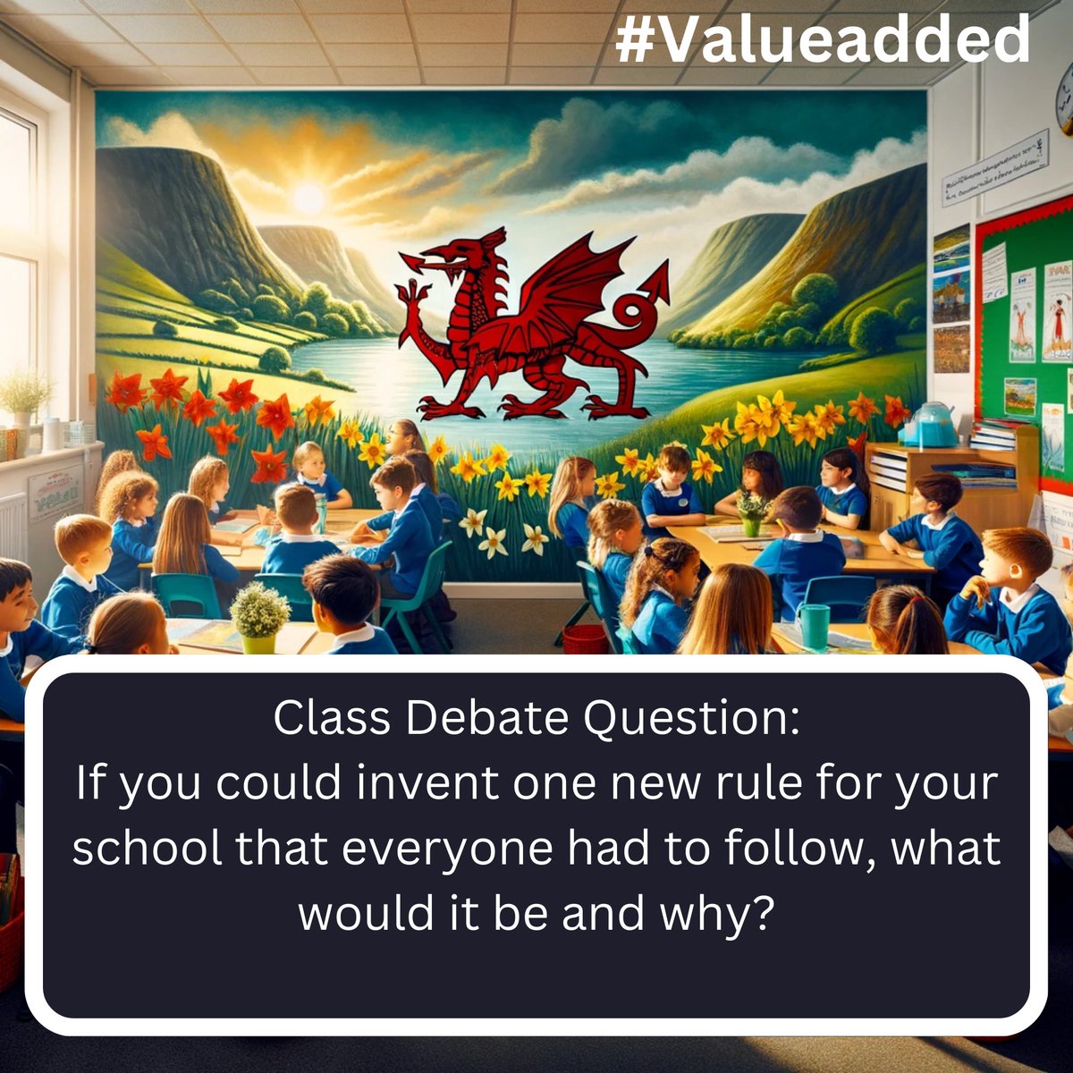 Class Debate Question:

If you could invent one new rule for your school that everyone had to follow, what would it be and why?