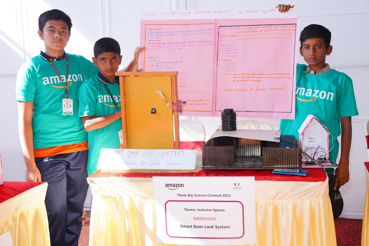 LLF_IN's tweet image. The next generation of innovators has arrived! ✨
#Amazon #ThinkBigScienceCarnival 2025 is now live in Rangareddy district, Telangana, celebrating inclusivity and innovation with 25 student-led projects. Stay tuned to learn more!
@cdp_hi #AWSInCommunities