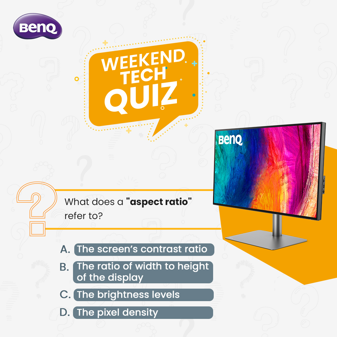 BenQIndia's tweet image. Here we go again! #TechQuiz Hey, tech wizards! Can you figure out the answer before anyone else? Don&apos;t forget to share it with your friends to join in. Let the tech showdown begin.

#weekend  #professionalmonitor #designermonitor #PD3225 #reward #gamingmonitor #Aspectratio