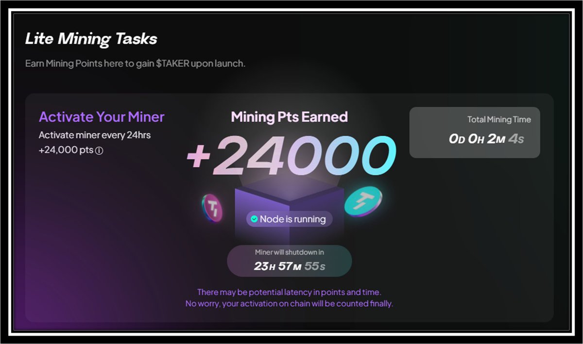 Bounty_ATM's tweet image. HOW TO DO AIRDRIP🎁
- homepage :
earn.taker.xyz/?start=MX13X
- wallet & X connect
- each 24 hr mining click
- to add social mission earn point
official medium article (how to)
taker-protocol.medium.com/taker-mainnet-…
#taker #freenode #bitcoin