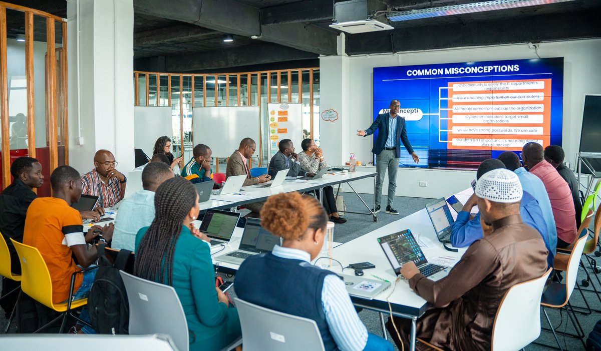 giz_rwanda's tweet photo. ✅Email security
✅Password security
✅Safe web browsing
✅Device security
Some of the takeaways that partners of the @zfdnews learned from @Cybersec_Rwanda at @DigiCenterRW, because every organization should protect its data &amp; know its rights to work effectively and efficiently. https://t.co/gTb7TgDJMo